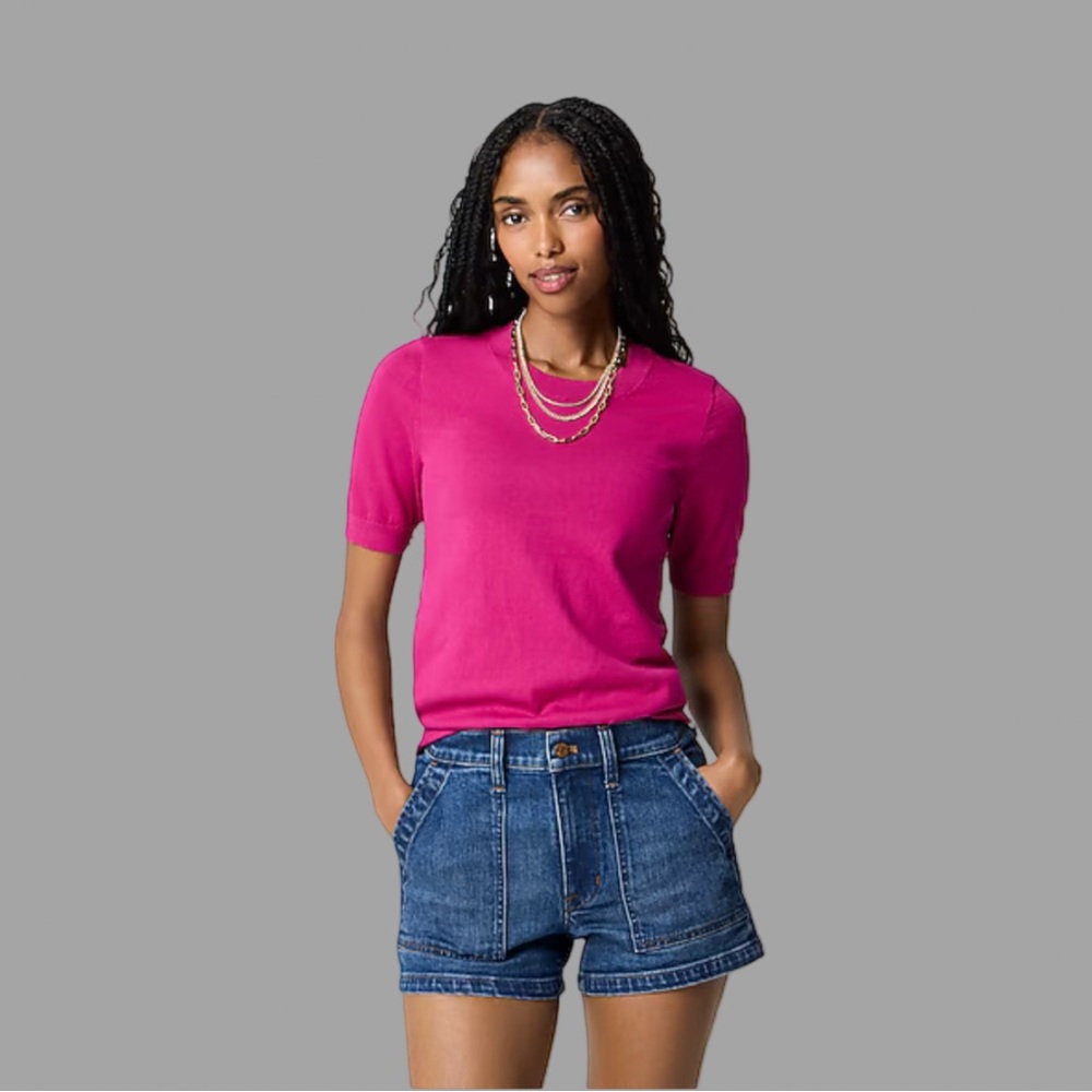 J. CREW Short Sleeve Crewneck Sweater